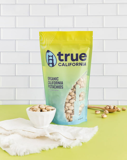 True California Organic Raw Pistachios (1 LB) In-Shell, No Salt, No Roast - Healthy Vegan Snacks