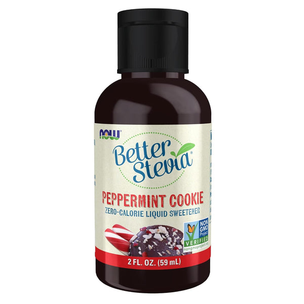 NOW Foods BetterStevia Peppermint Cookie Liquid Sweetener, Zero-Calorie, Keto Friendly, 2-Ounce
