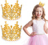 Amosfun 2pcs Mini Crown Cake Topper - Pearl Rhinestone Queen Princess Tiara for Birthday Wedding Party