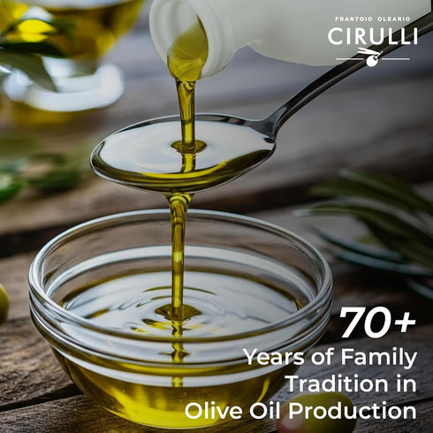 16.9 oz (500 ml) Cirulli Organic Italian Extra Virgin Olive Oil - Glass Olive Oil Bottle - fl - Natural-Harvesting