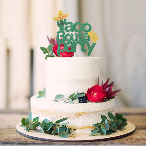 PANHUI Taco Bout A Party Cake Topper,Mexican Fiesta Theme Birthday Baby Shower Wedding Bachelorette Party Decoration