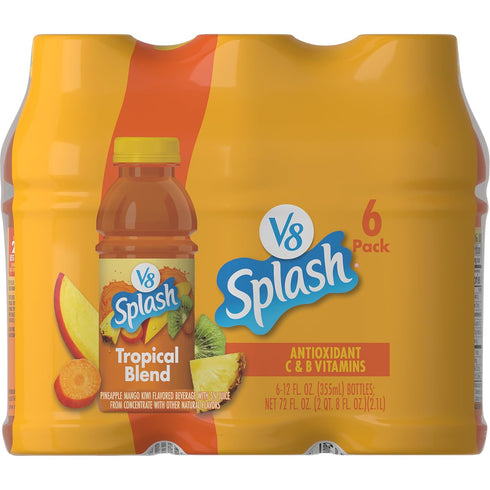 V8 12 oz (6 Pack) Splash Tropical Blend Flavored Beverage, fl Bottle