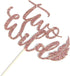 WeBenison Rose Gold Glitter Two Wild Cake Topper for Baby Shower, Kids 2nd Birthday Party Decorations