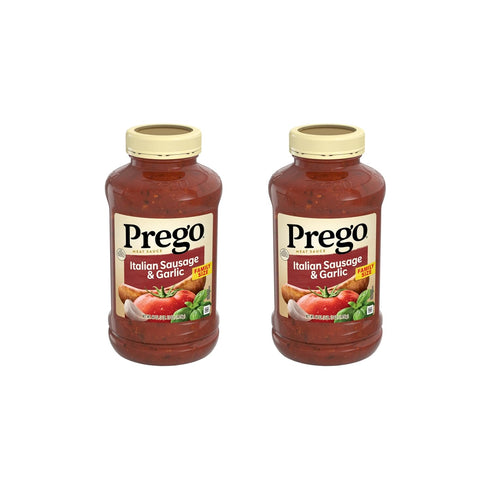 Prego Italian Sausage and Garlic Meat Sauce, 44 OZ Jar (Pack of