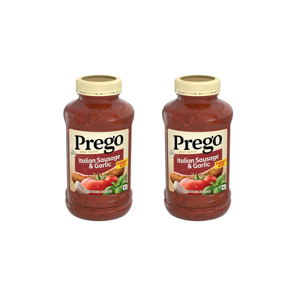 Prego Italian Sausage and Garlic Meat Sauce, 44 OZ Jar (Pack of