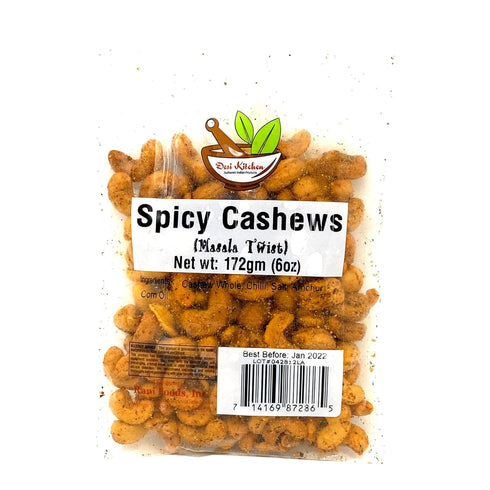 DESI KITCHEN AUTHENTIC INDIAN PRODUCTS Desi Kitchen Indian Style Spicy Cashews (Masala Twist) 6oz By Rani Foods