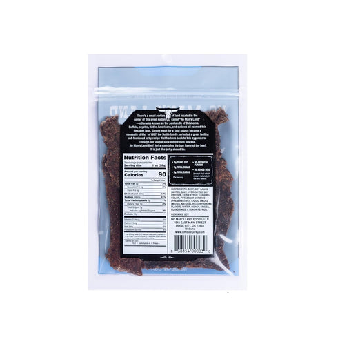 3oz No Mans Land Beef Jerky - Black Pepper | Slow-Dried, Smoked & Seasoned Jerky Strips | High Protein, Low Carb, Low