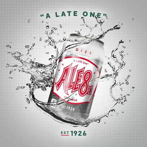 8 12 Pack, 12 Oz Pack 12 Ale One Ginger Ale Soda with a Caffeine Kick & Hint of Citrus - Original Flavor - Zero Sugar