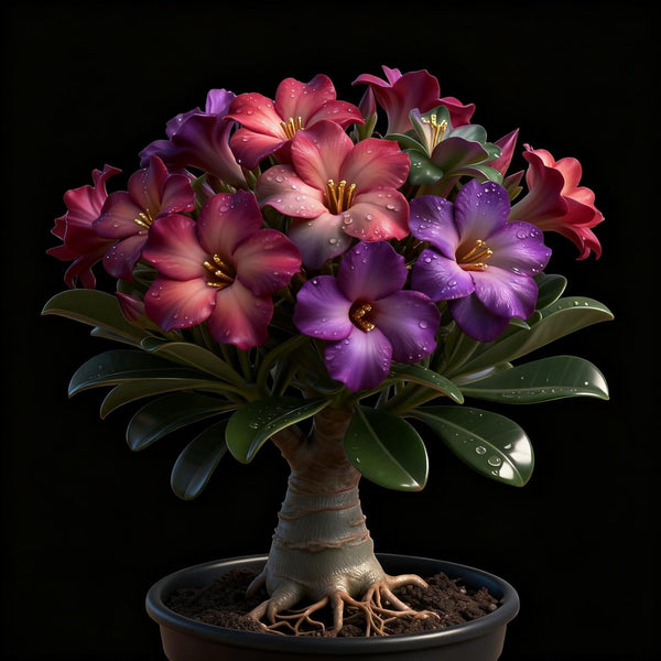 QYTGVSZ Mixed Desert Roses Succulent with Vibrant Trumpet Drought Tolerant Caudex Perfect for