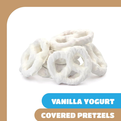 5 Pack Yogurt Covered Pretzels - Pound Bulk - Vanilla Yogurt Pretzels for Office Bowls, Snacking, and Gifting - Sweet