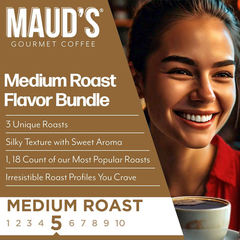 54 100% Maud's Salted Caramel, Sweet Hazelnut & Cinnamon Roll Flavored Pods Bundle, ct, Medium Roast Flavored Coffee
