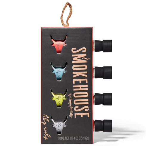 Smokehouse Gift Set by Thoughtfully, Vegan and Vegetarian Barbecue Rubs, Set of 4 Flavors: Cajun, Caribbean, Memphis,