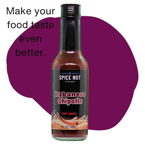 Spice Not 5oz Habanero Chipotle Hot Sauce, Smoky, Spicy, and Slightly Sweet Small-Batch Hot Sauce with a Hint