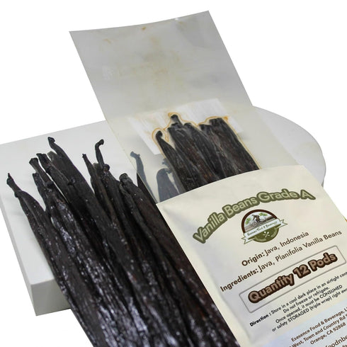 12 Large Vanilla Beans Grade A for Making Vanilla Extract - NON-GMO Planifolia Type Bulk, 6-8 Inches