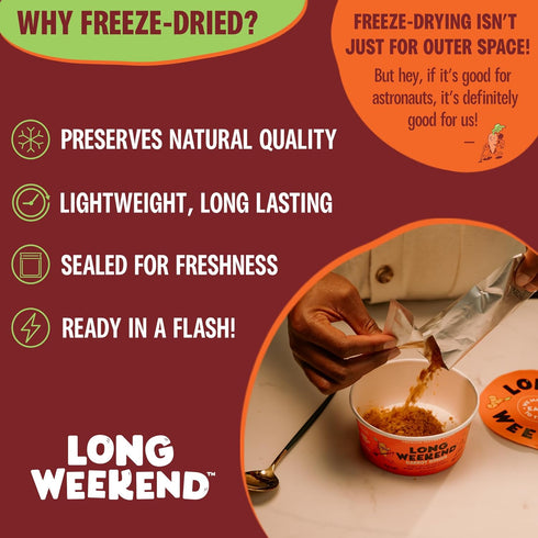 6 Pack Long Weekend Freeze-Dried Vegetable Soup Instant Soup with Real Vegetables Nourishing, Thoughtful Nutrition