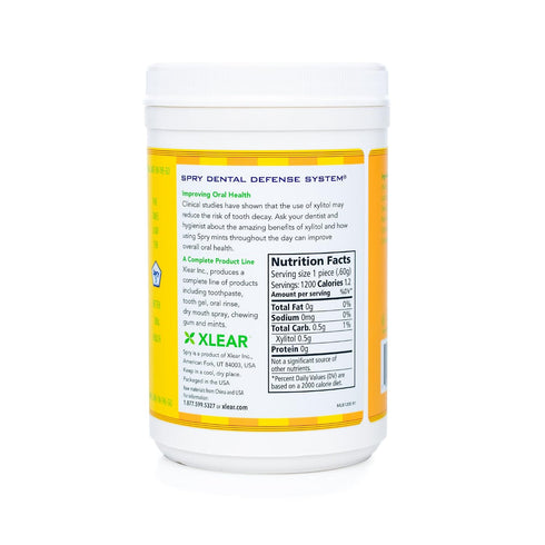 1200 Count (Pack 1) Spry Xylitol Lemon Burst Mints Sugar Free Candy - Promote Oral Health, Increase Saliva Production
