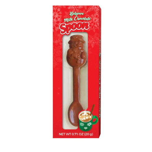 Albert's Pack 3 Belgian Milk Chocolate Hot Cocoa Stirring Spoons Assorted Holiday Characters, Christmas Stocking