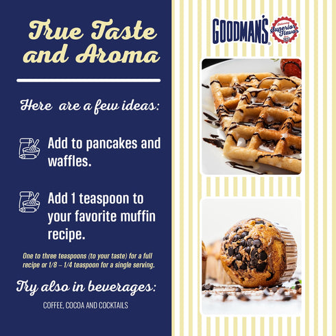1 Goodman's Artificial Flavor (Black Walnut) - Gluten-Free, Non-GMO, Kosher, Low Carb & Calorie, No Sugar - for Those