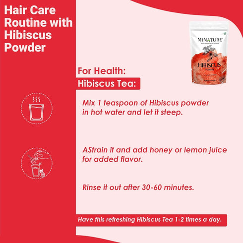 Mi Nature 100% Pure Hibiscus Powder 227g (8oz) for Hair Care, Face Pack, Tea & DIY Herbal Remedies