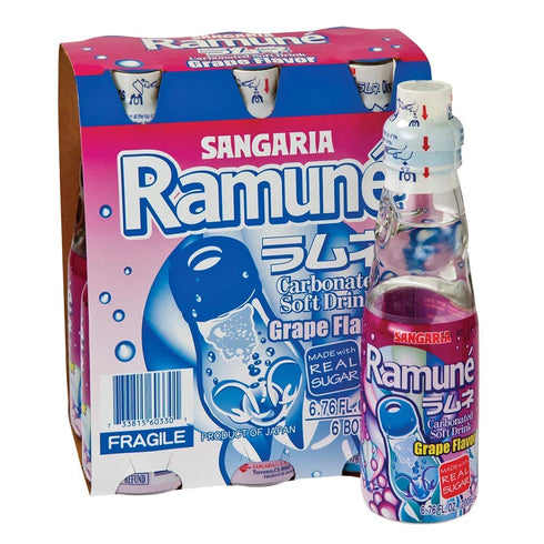 Ramune Grape Flavor Japanese Marble Soda