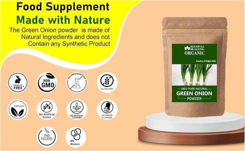 Blessfull Healing 100% 100 3.52 oz Organic Green Onion Powder Pure Natural Gram /