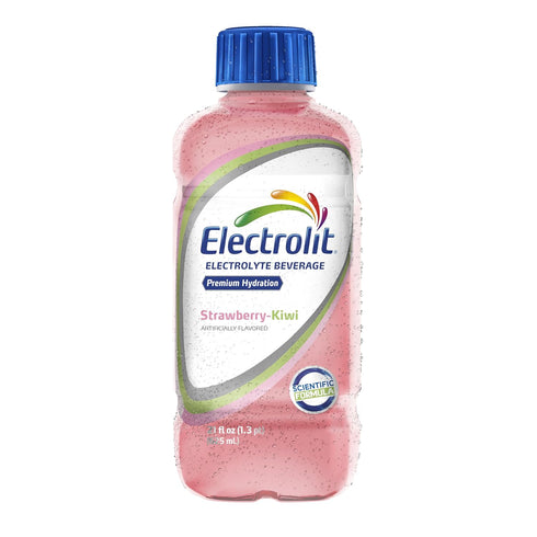 21 Oz (Pack 12) Electrolit, Electrolyte Beverage, Strawberry-Kiwi, Fl bottle