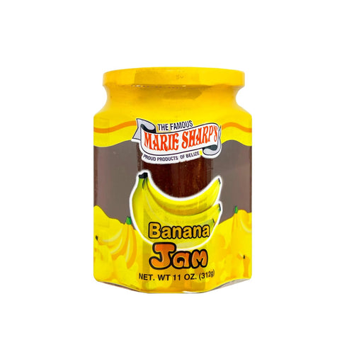 11 oz Marie Sharps Banana Jam, | All-Natural Belizean Fruit Spread | Rich, Tropical Flavor with Ripe Bananas | No