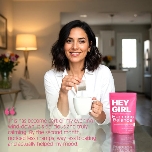 Hormone Balance for Women Tea with Spearmint, Red Raspberry Leaf, Chamomile, Ginger, Nettle - For PMS, PCOS