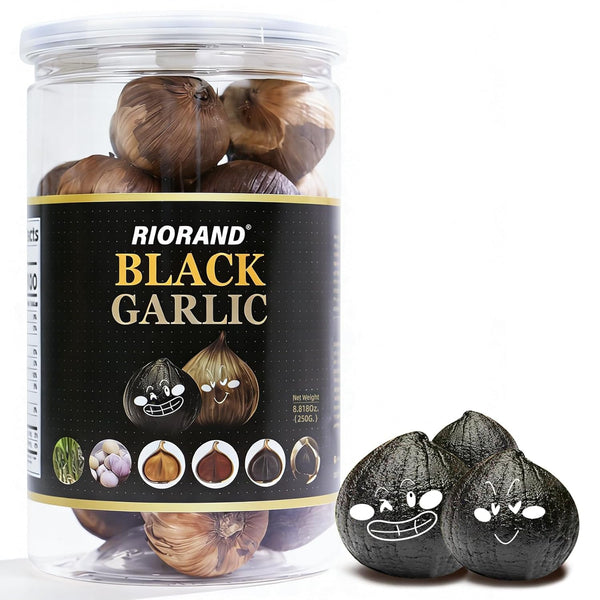 RioRand Black Garlic Whole Black Garlic Fermented for 90 Days Non-Additives Ready