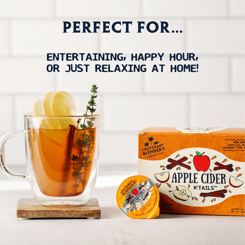 12 Lt. Blender's Apple Cider K'Tails - K-Cup Compatible or Mix by Hand Single-Serve Non-GMO Apple Cider Drink Mix