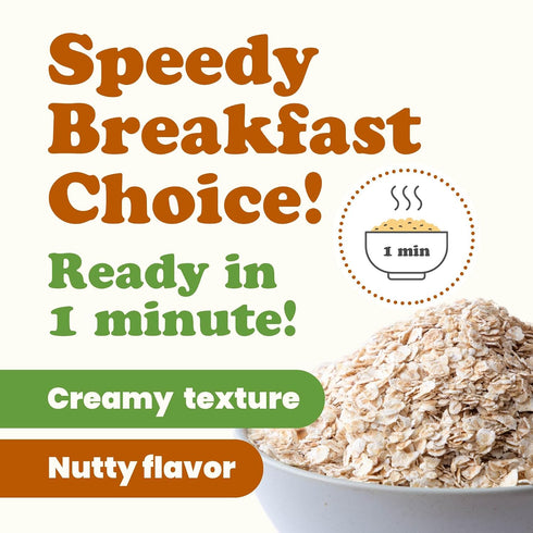 1 1 Food to Live Organic Instant Rolled Oats, Pound - Ready in Minute Non-GMO Whole Grain Oatmeal. Good Source of Fiber