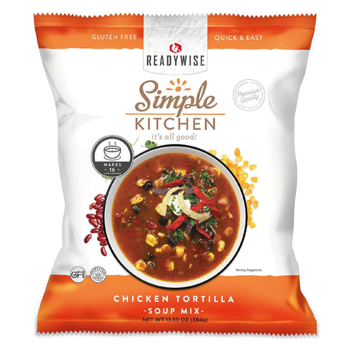 READYWISE - Simple Kitchen, Chicken Tortilla Soup, 16 Servings, MRE, Gluten Free,