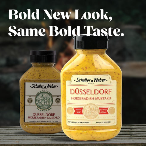 9 Oz (1 Pack) Schaller & Weber Dusseldorf Horseradish Mustard, Squeeze Bottle | Hot German Mustard with Horseradish