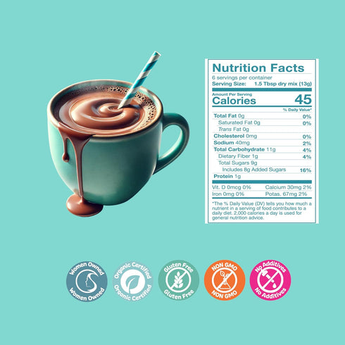6 Teany Tea Organic Milk & Cookies Hot Cocoa - Everyday Hot Cocoa, Delicious, Kid Friendly, Tea Infused, Bedtime