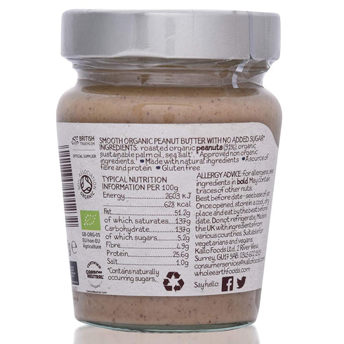 227 WHOLE EARTH Organic Smooth Peanut Butter, GR