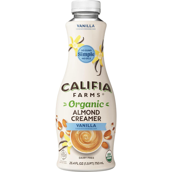 Califia Farms - Organic Vanilla Almond Milk Coffee Creamer, 25.4 Oz, Dairy