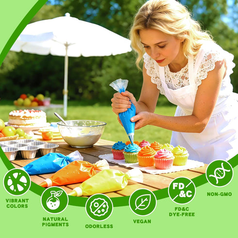 10 Natural Food Coloring Powder - Colors Plant Based Food Coloring, Dye Free Food Coloring, No Artificial Dyes, Natural