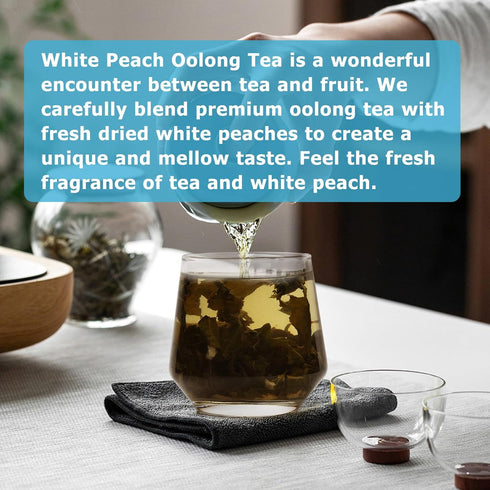 HANFANGLING White Peach Oolong Tea, Refreshing, Caffeine Alternative, Fresh Sweetness of White Peach and Aromatic Taste