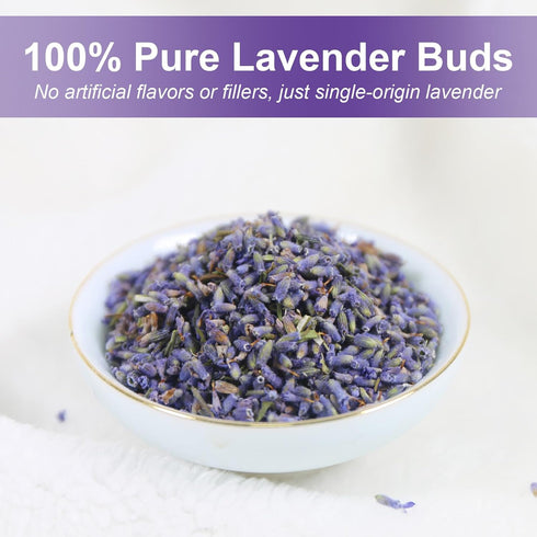 40 Count TEARELAE - Lavender Tea, - Premium Dried Lavender Flower Tea Bags for Stress Relief - Aromatic Wellness