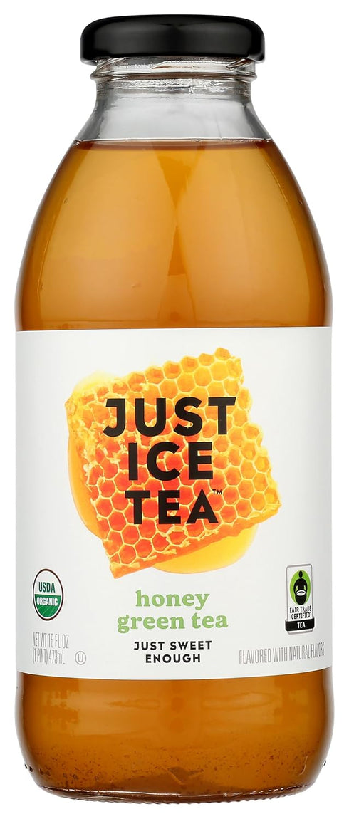 Eat The Change Just Ice Tea Organic Honey Green Tea, Kosher, 16 Fluid Ounces (Pack