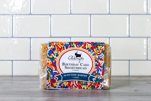 3 Packages 8 Ackroyd's Bakery Birthday Cake Shortbread - of Cookies - Vanilla with lots of Sprinkles