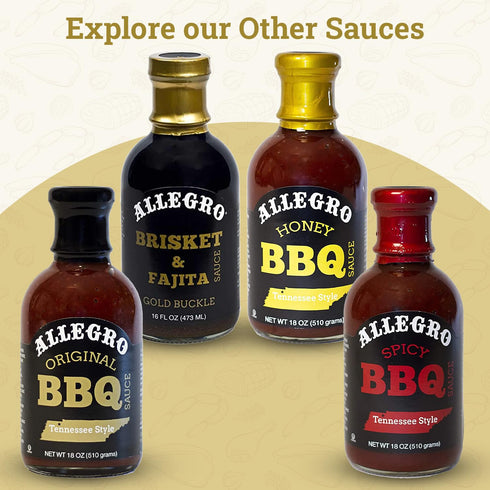 18 Oz (Pack 4) ALLEGRO - The Marinate Everything Marinades| Barbecue Sauce for Chicken, Pork, Ribs & Burgers| Hickory