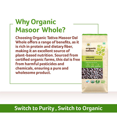 1Lb Organic Tattva Masoor Dal Whole
