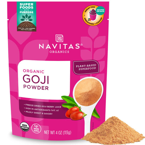 Navitas Organics Goji Powder 100% Freeze Dried Goji Berry Juice Antioxidant Boost