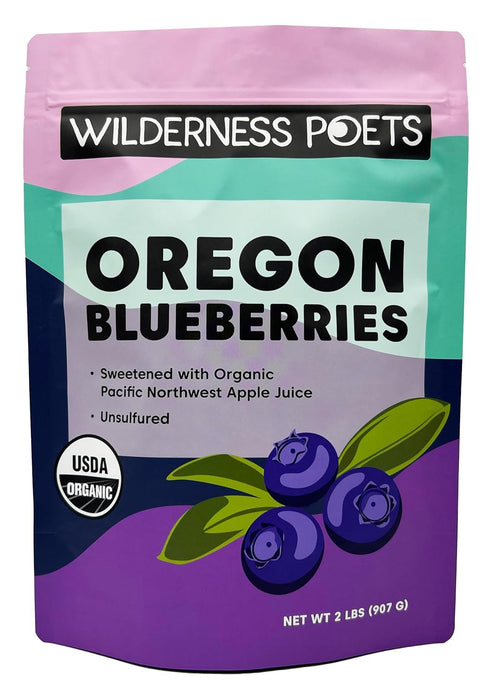 Wilderness Poets, Organic Oregon Blueberries (Sweetened with Organic Apples) - Whole Dried