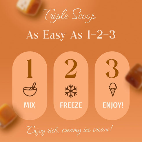 5 2 (1 Pack, Triple Scoop - Premium Salted Caramel Ice Cream Mix For Ice Cream Maker. Simple, Easy, Delicious. From