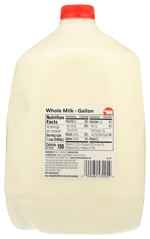365 by Whole Foods Market 1 Whole Milk, GL