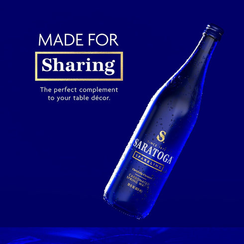 28 Oz Saratoga Sparkling Water Bottles - Carbonated Spring Bottled Water - Glass Bottles - Fl