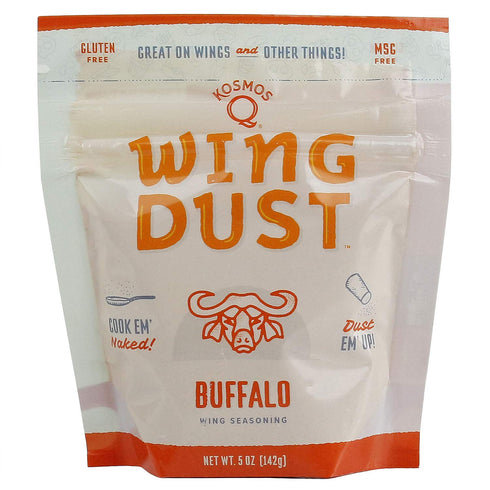 Kosmos Q Buffalo Wing Dust - Classic Buffalo Seasoning Powder for Chicken, Popcorn, Fries, 5 Oz Shaker Bottle