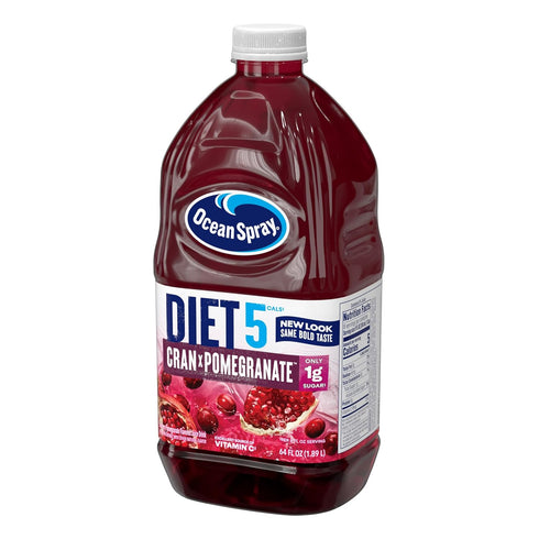 64 Oz (Pack 5) Ocean Spray Diet Cran-Pomegranate Cranberry Pomegranate Juice Drink, Fl Bottle